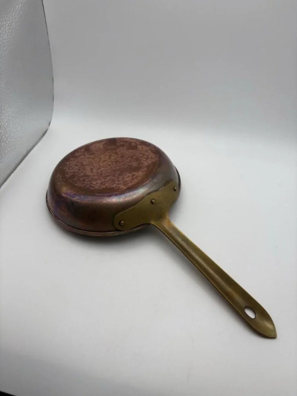 Tagus Portugal Copper Frying Pan Brass Handle Vintage Skillet 6 Inch